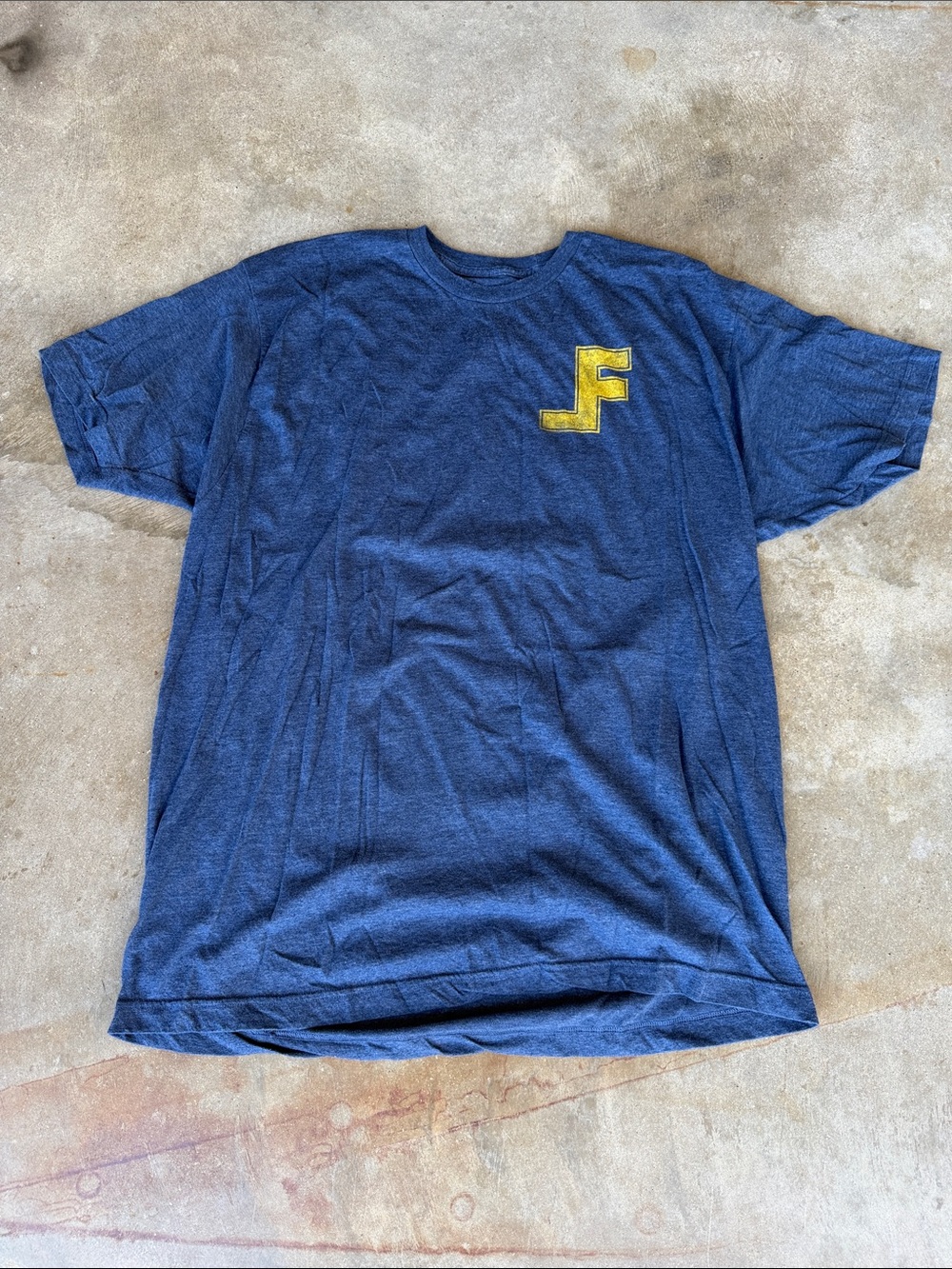 Men's Navy Short-Sleeve Tee with Yellow Chest
